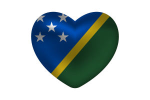 Love of Solomon Islands Heart Shape flag