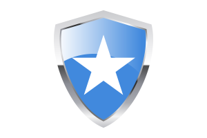 Somalia Flag with Pointed Triangular Shield flag