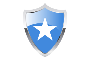 Somalia Flag with Medieval Heater Shield flag