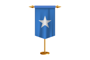 Somalia Flag Illustration with Stand flag