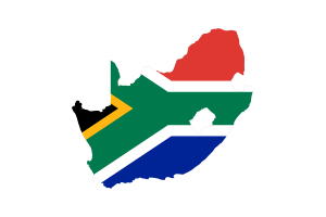South Africa Map with Flag flag