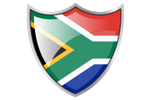 Shield with Flag of South Africa flag