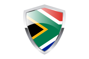 South Africa Flag with Pointed Triangular Shield flag