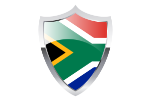 South Africa Flag with Medieval Heater Shield flag