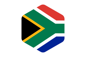 South Africa Flag Rounded Hexagon Shape flag
