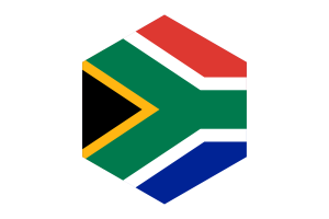 South Africa Flag Hexagon Shape flag