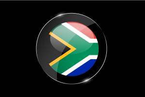 South Africa Flag Glossy Round Button flag