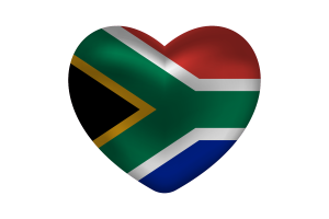 Love of South Africa Heart Shape flag