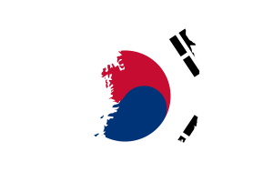 South Korea Map with Flag flag
