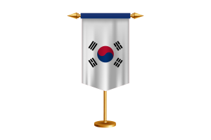 South Korea Flag Illustration with Stand flag