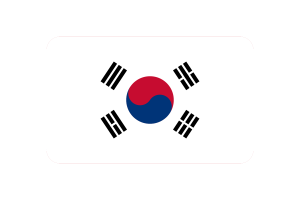 South Korea Flag Triangle Rounded Shape flag