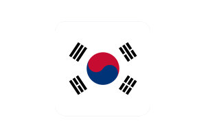 South Korea Flag Square Rounded Shape flag
