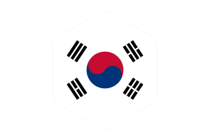 South Korea Flag Rounded Hexagon Shape flag