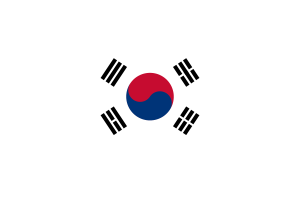 South Korea Flag Hexagon Shape flag