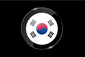South Korea Flag Glossy Round Button flag
