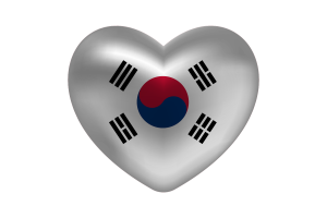 Love of South Korea Heart Shape flag