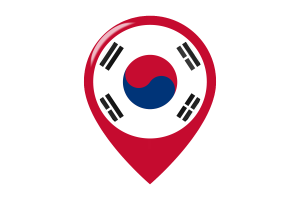 South Korea Flag Map Pin Icon flag