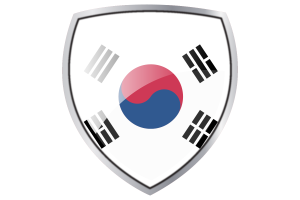 South Korea Flag Couche Heraldic Shield flag