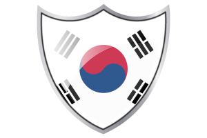 Shield with Flag of South Korea flag