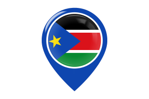 South Sudan Flag Map Pin Icon flag