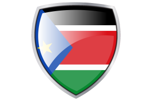 South Sudan Flag Couche Heraldic Shield flag