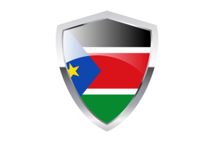South Sudan Flag with Pointed Triangular Shield flag