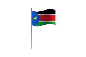 Waving Flag of South Sudan flag