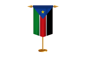 South Sudan Flag Illustration with Stand flag