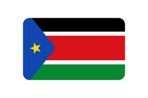 South Sudan Flag Triangle Rounded Shape flag