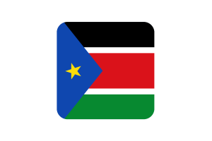South Sudan Flag Square Rounded Shape flag