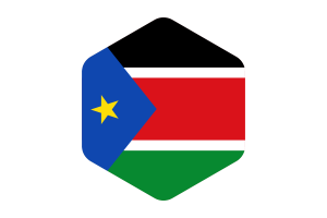South Sudan Flag Rounded Hexagon Shape flag