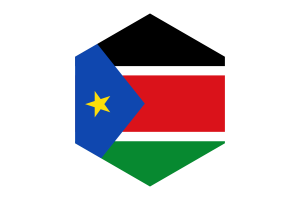 South Sudan Flag Hexagon Shape flag
