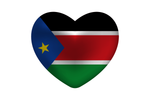 Love of South Sudan Heart Shape flag