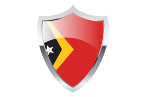 Timor-Leste Flag with Medieval Heater Shield flag