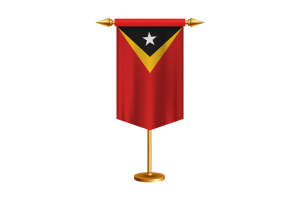 Timor-Leste Flag Illustration with Stand flag