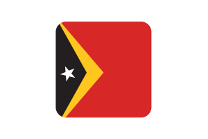 Timor-Leste Flag Square Rounded Shape flag