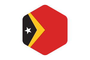 Timor-Leste Flag Rounded Hexagon Shape flag