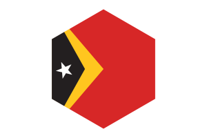 Timor-Leste Flag Hexagon Shape flag