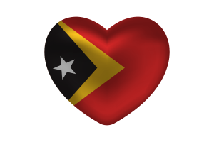 Love of Timor-Leste Heart Shape flag