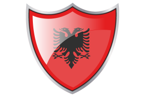 Shield with Flag of Albania flag