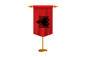Albania Flag Illustration with Stand flag