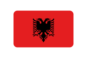 Albania Flag Triangle Rounded Shape flag
