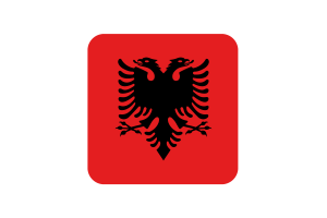 Albania Flag Square Rounded Shape flag