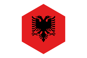 Albania Flag Hexagon Shape flag