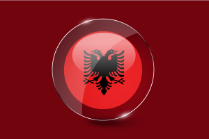 Albania Flag Glossy Round Button flag