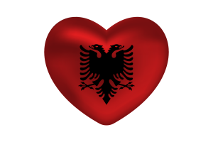 Love of Albania Heart Shape flag