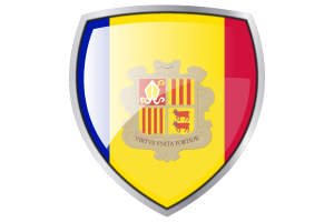 Andorra Flag Couche Heraldic Shield flag