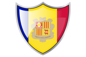 Shield with Flag of Andorra flag