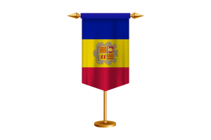 Andorra Flag Illustration with Stand flag