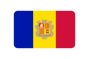 Andorra Flag Triangle Rounded Shape flag